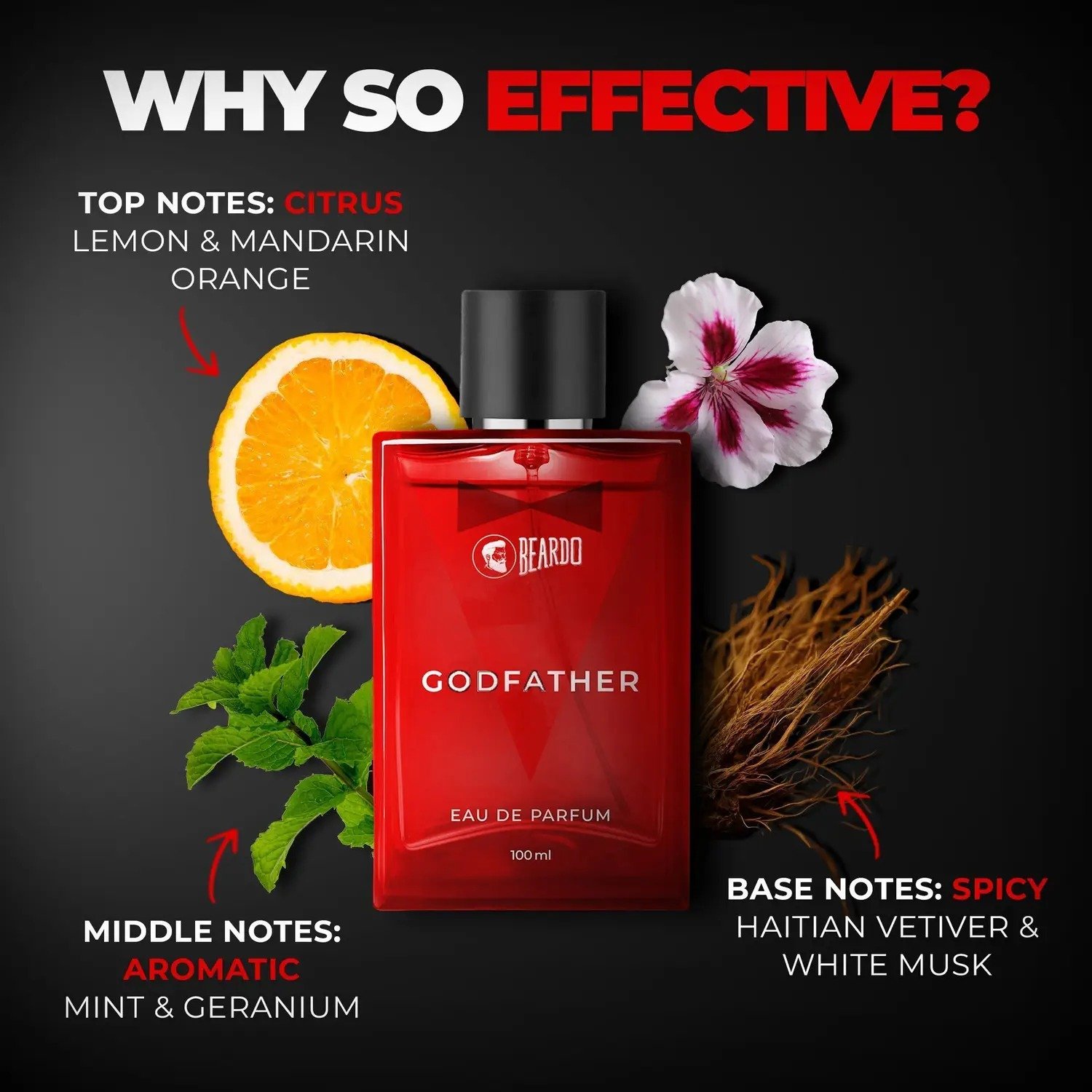 BEARDO Godfather Perfume-Premium, Strong and Long Lasting Fragrance-Aromatic-Gift Eau de Parfum - 100 ml (For Men)