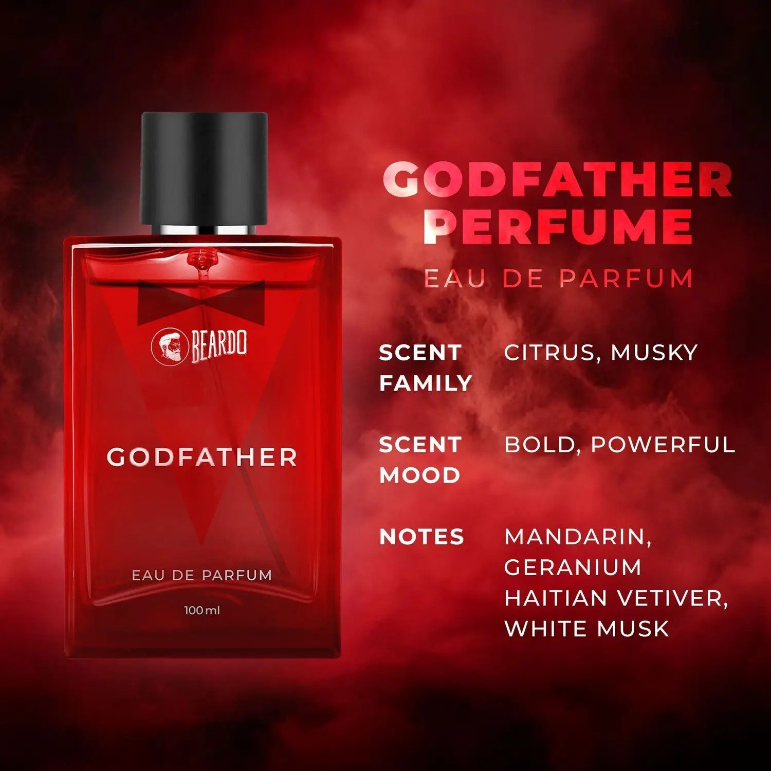 BEARDO Godfather Perfume-Premium, Strong and Long Lasting Fragrance-Aromatic-Gift Eau de Parfum - 100 ml (For Men)